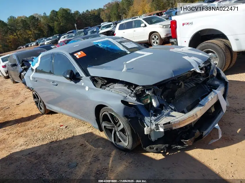 1HGCV1F33NA022471 2022 Honda Accord Sport