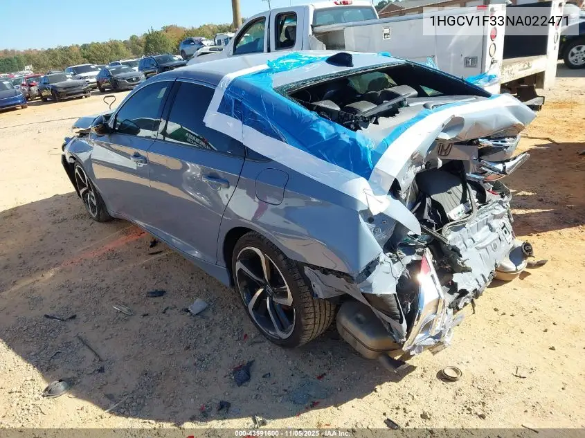 1HGCV1F33NA022471 2022 Honda Accord Sport