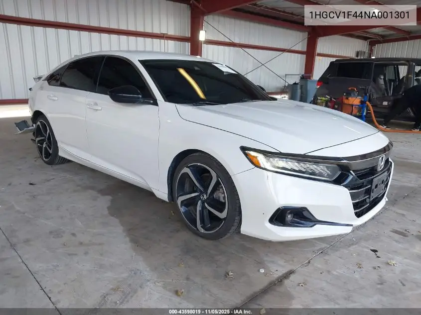 1HGCV1F44NA001301 2022 Honda Accord Sport Special Edition