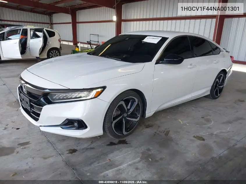 1HGCV1F44NA001301 2022 Honda Accord Sport Special Edition