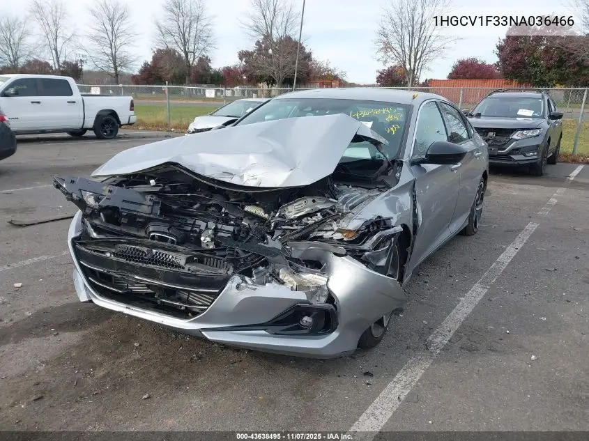 1HGCV1F33NA036466 2022 Honda Accord Sport