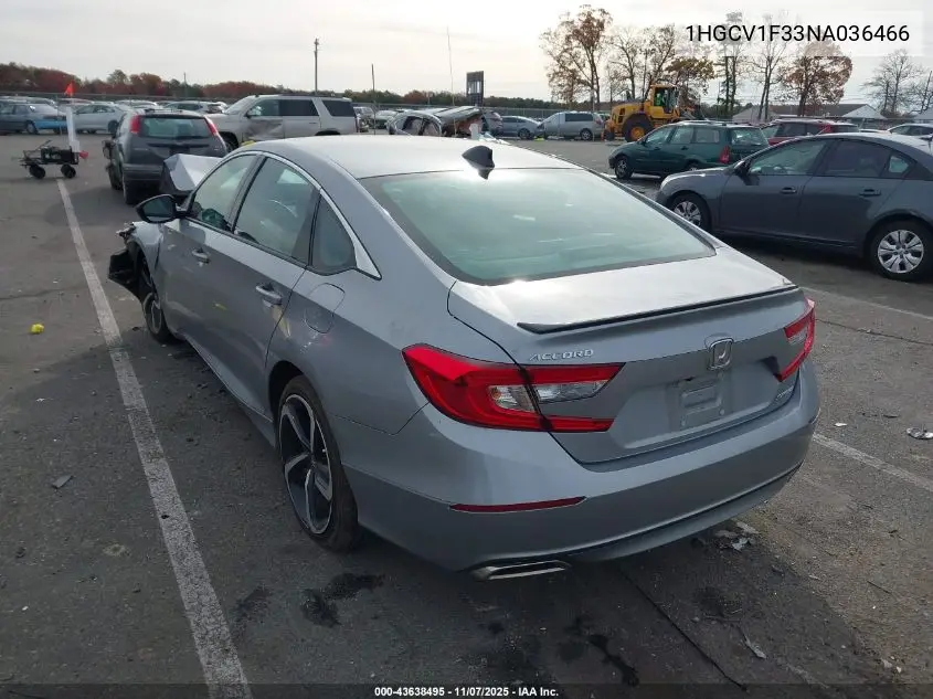 1HGCV1F33NA036466 2022 Honda Accord Sport
