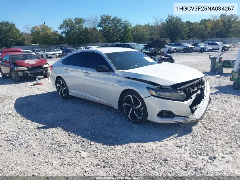 1HGCV3F25NA034267 2022 Honda Accord Hybrid Sport