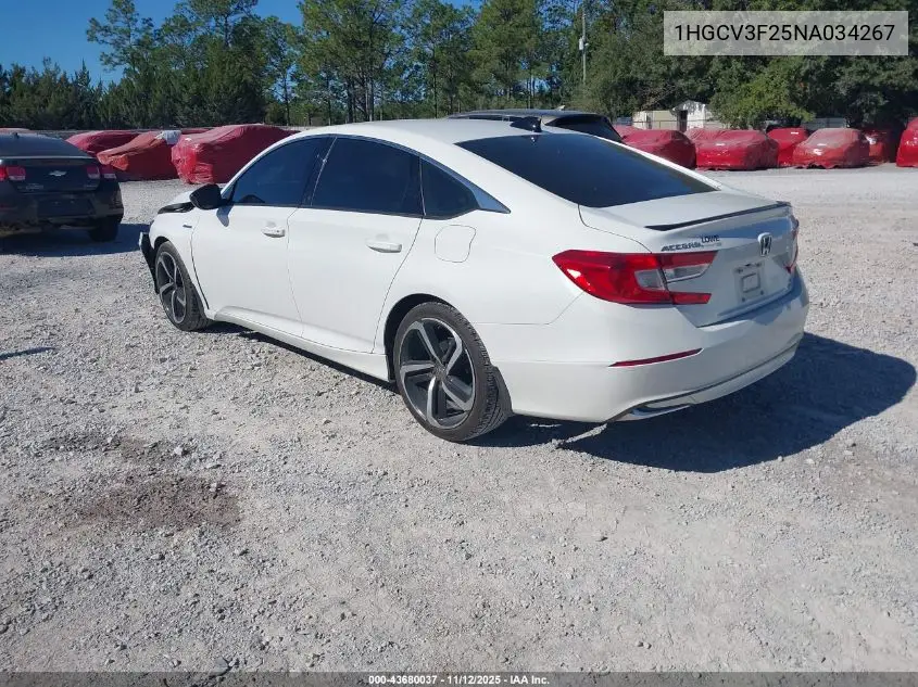 1HGCV3F25NA034267 2022 Honda Accord Hybrid Sport
