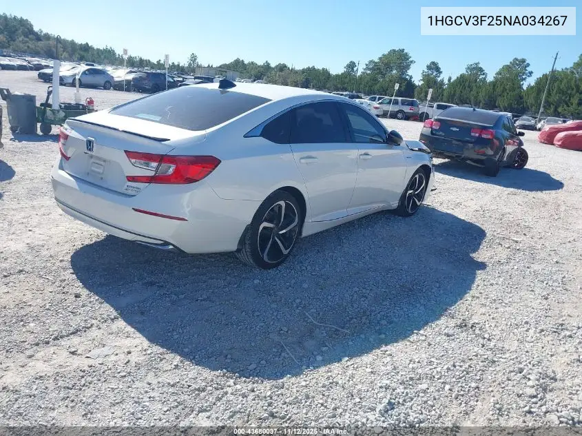 1HGCV3F25NA034267 2022 Honda Accord Hybrid Sport
