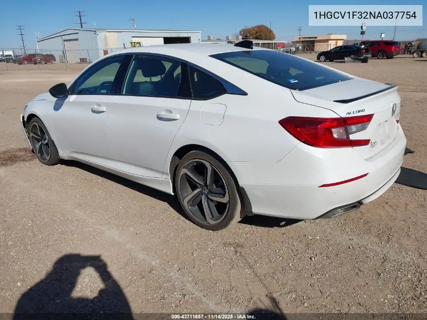 1HGCV1F32NA037754 2022 Honda Accord Sport
