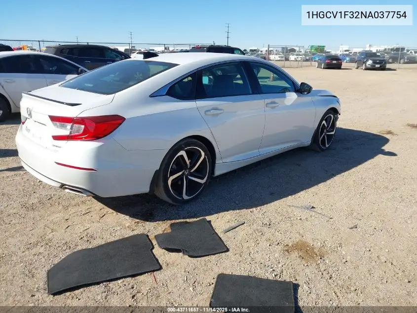 1HGCV1F32NA037754 2022 Honda Accord Sport