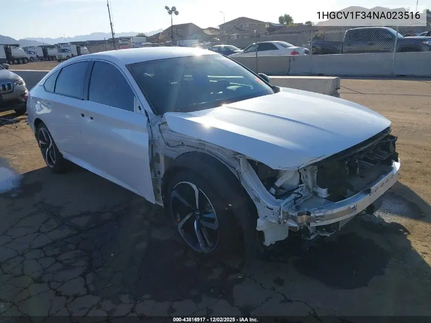 1HGCV1F34NA023516 2022 Honda Accord Sport