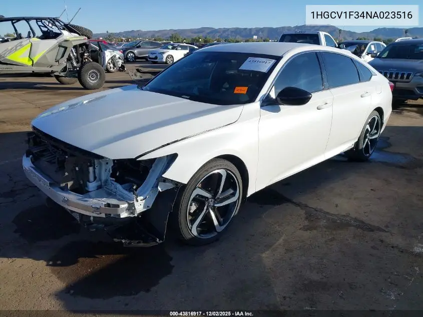 1HGCV1F34NA023516 2022 Honda Accord Sport