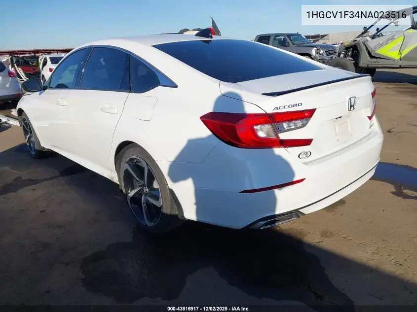 1HGCV1F34NA023516 2022 Honda Accord Sport