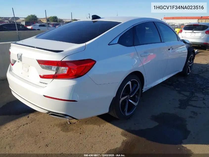 1HGCV1F34NA023516 2022 Honda Accord Sport