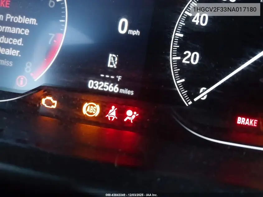 1HGCV2F33NA017180 2022 Honda Accord Sport 2.0T