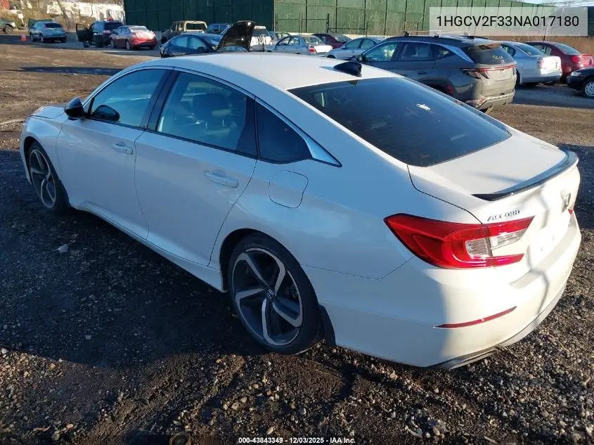 1HGCV2F33NA017180 2022 Honda Accord Sport 2.0T