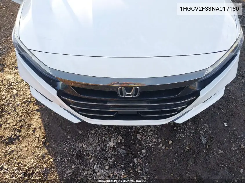 1HGCV2F33NA017180 2022 Honda Accord Sport 2.0T