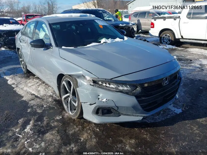 1HGCV1F36NA112665 2022 Honda Accord Sport