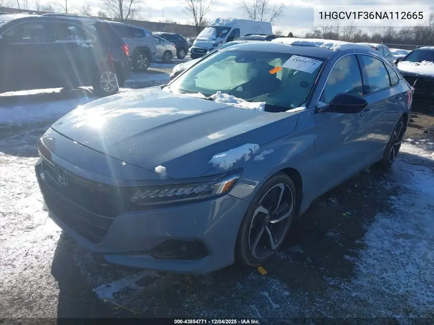 1HGCV1F36NA112665 2022 Honda Accord Sport
