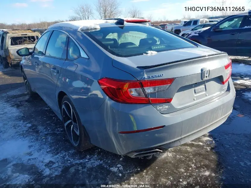 1HGCV1F36NA112665 2022 Honda Accord Sport