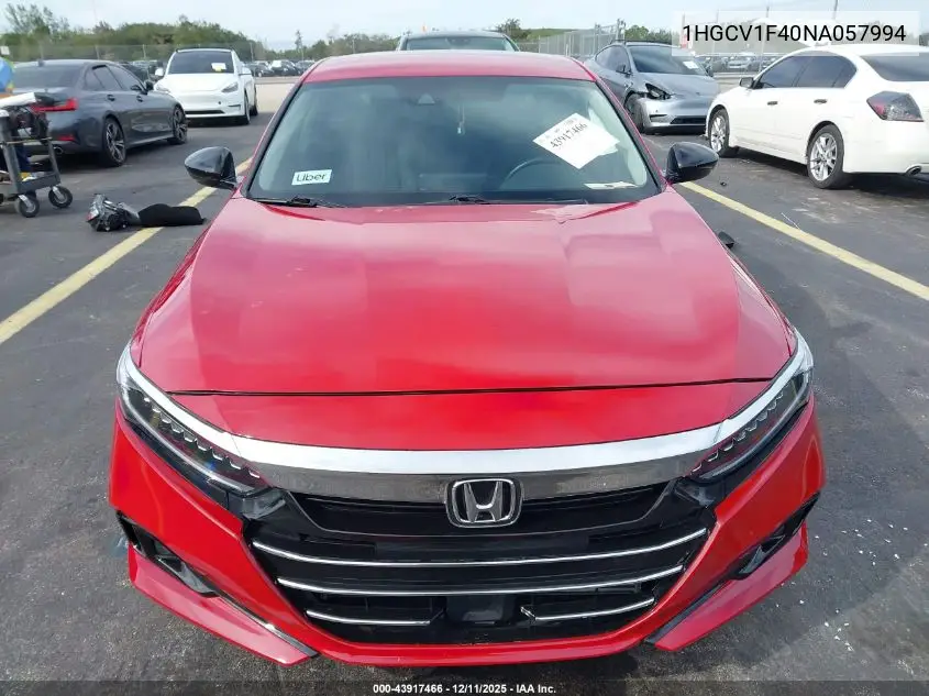 1HGCV1F40NA057994 2022 Honda Accord Sport Se