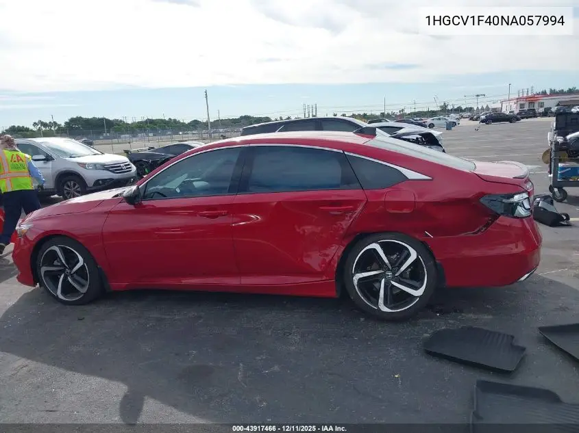 1HGCV1F40NA057994 2022 Honda Accord Sport Se