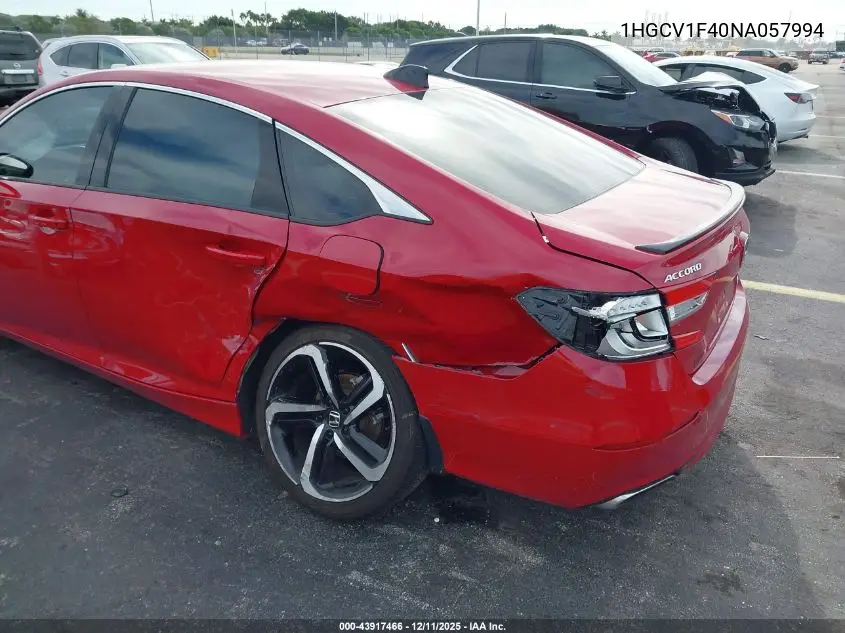 1HGCV1F40NA057994 2022 Honda Accord Sport Se