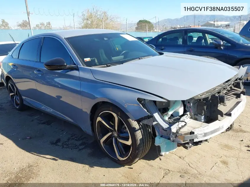 1HGCV1F38NA035507 2022 Honda Accord Sport