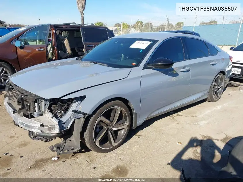 1HGCV1F38NA035507 2022 Honda Accord Sport