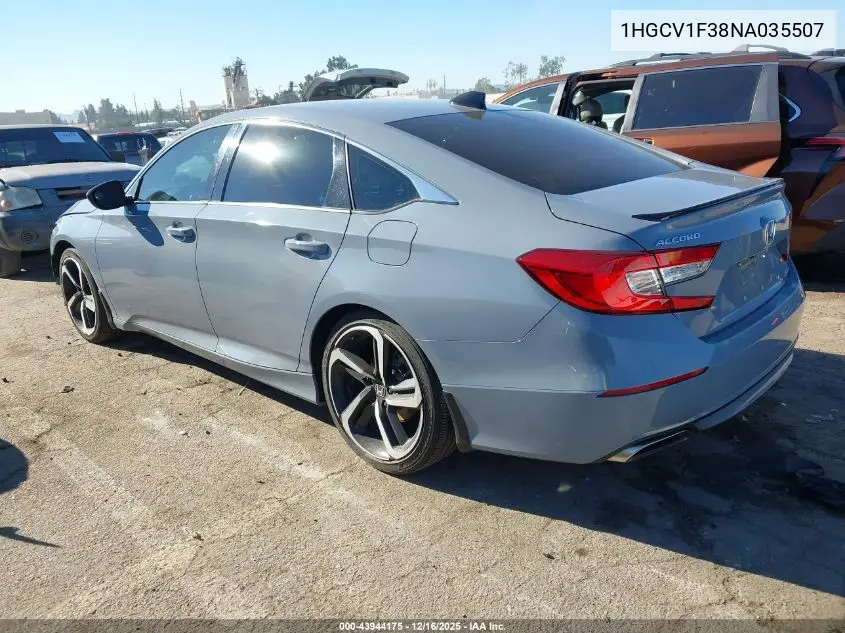 1HGCV1F38NA035507 2022 Honda Accord Sport