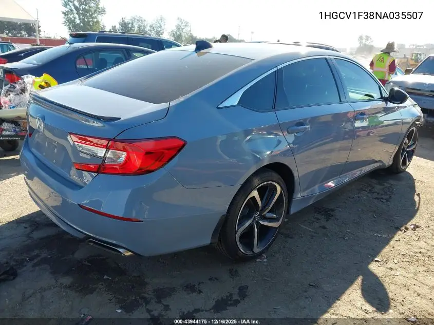 1HGCV1F38NA035507 2022 Honda Accord Sport