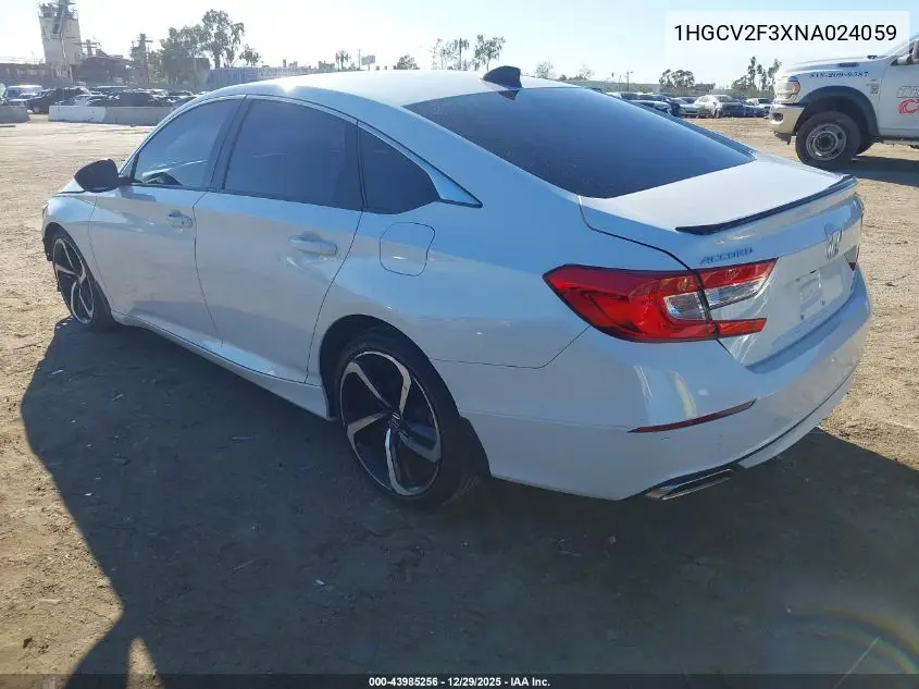 1HGCV2F3XNA024059 2022 Honda Accord Sport 2.0T
