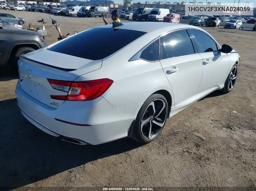 1HGCV2F3XNA024059 2022 Honda Accord Sport 2.0T
