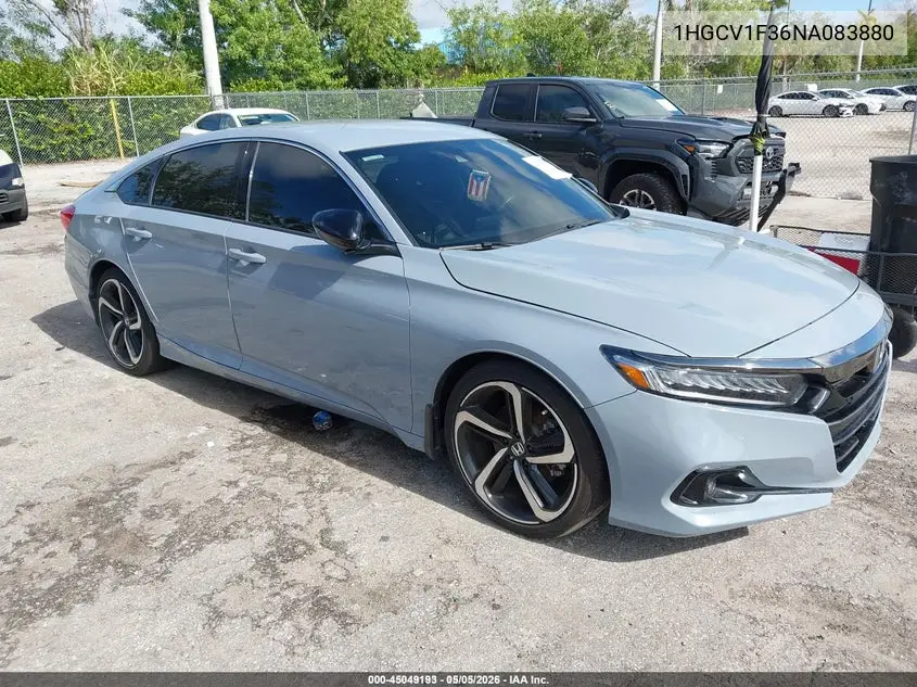 1HGCV1F36NA083880 2022 Honda Accord Sport