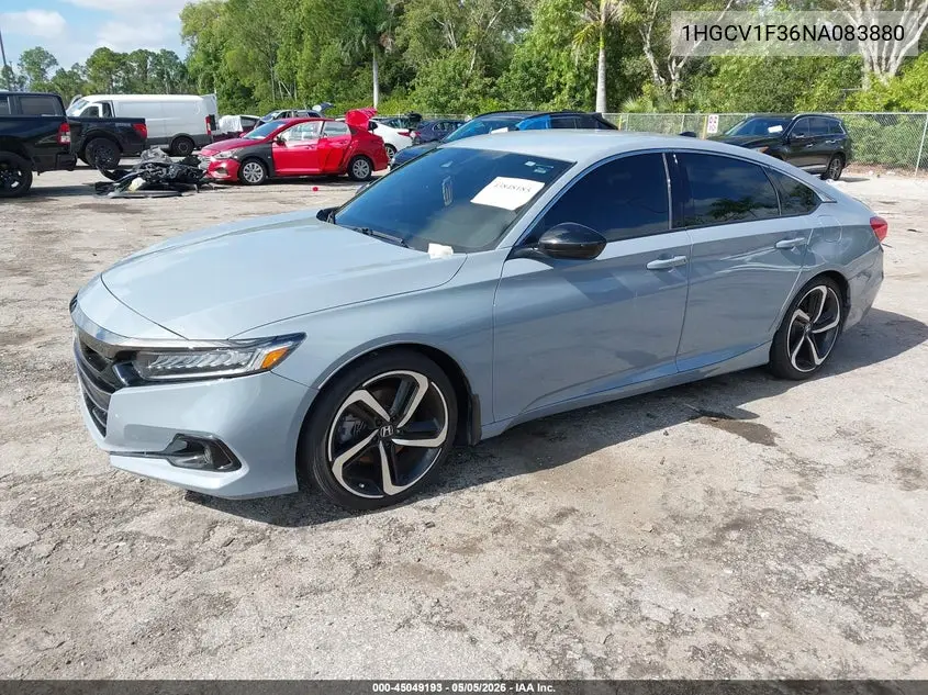 1HGCV1F36NA083880 2022 Honda Accord Sport