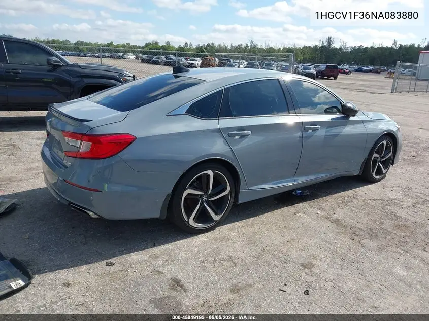 1HGCV1F36NA083880 2022 Honda Accord Sport