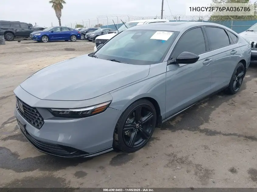 1HGCY2F76PA036786 2023 Honda Accord Hybrid Sport-L