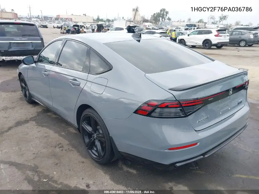 1HGCY2F76PA036786 2023 Honda Accord Hybrid Sport-L