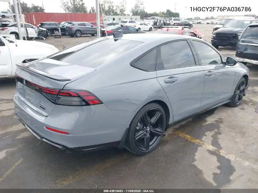 1HGCY2F76PA036786 2023 Honda Accord Hybrid Sport-L