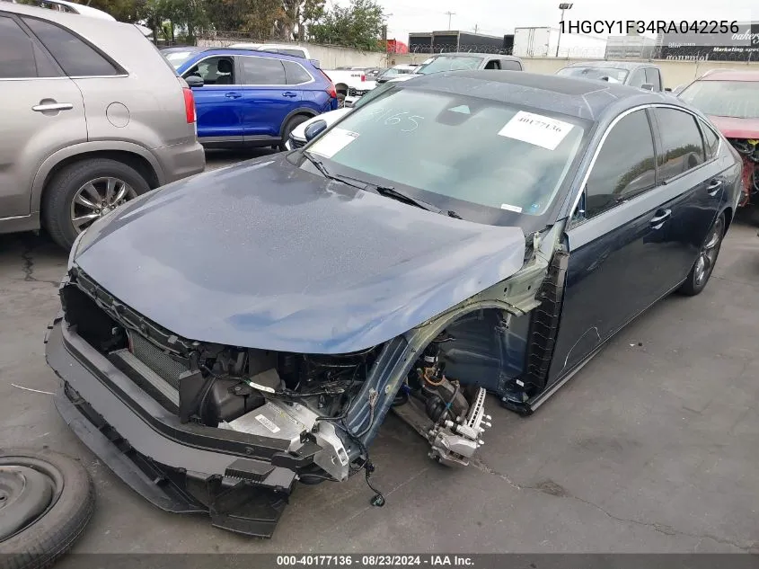 2024 Honda Accord Ex VIN: 1HGCY1F34RA042256 Lot: 40177136