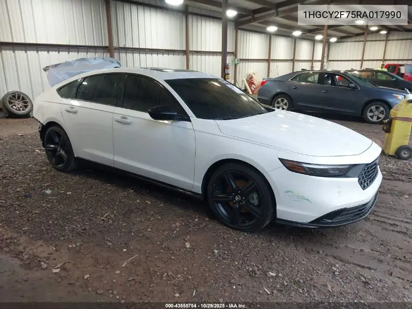 1HGCY2F75RA017990 2024 Honda Accord Hybrid Sport-L
