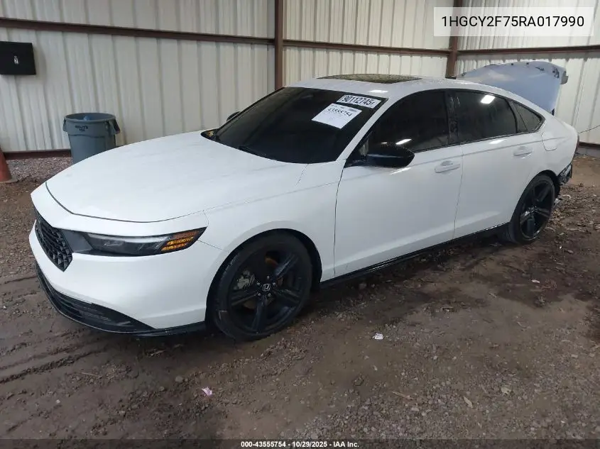 1HGCY2F75RA017990 2024 Honda Accord Hybrid Sport-L