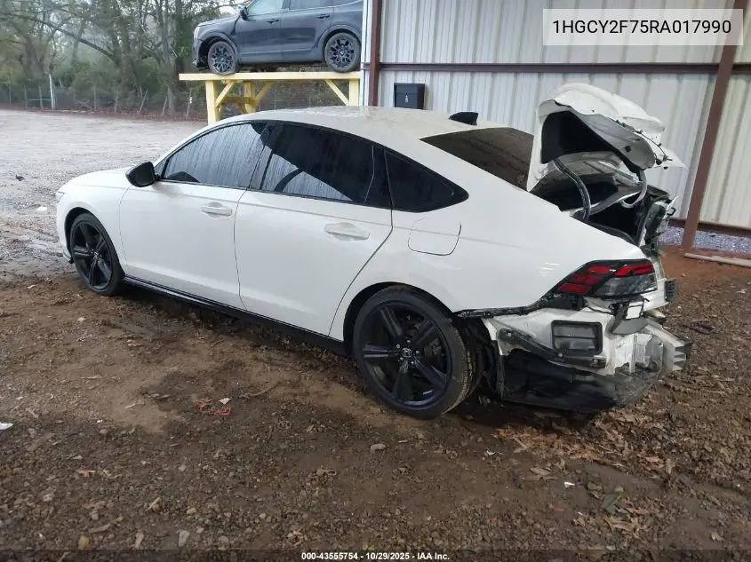 1HGCY2F75RA017990 2024 Honda Accord Hybrid Sport-L