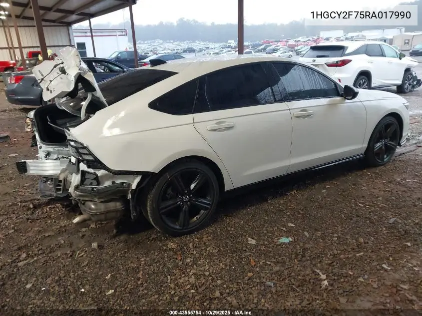 1HGCY2F75RA017990 2024 Honda Accord Hybrid Sport-L