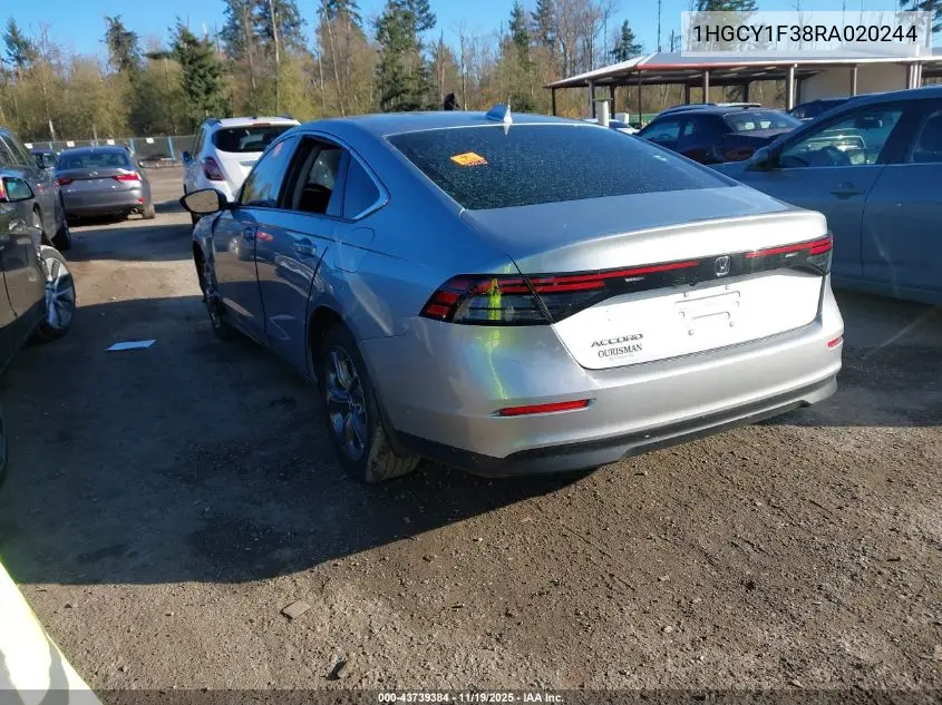 1HGCY1F38RA020244 2024 Honda Accord Ex