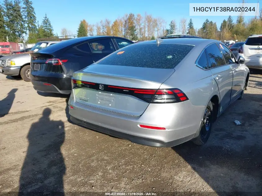 1HGCY1F38RA020244 2024 Honda Accord Ex