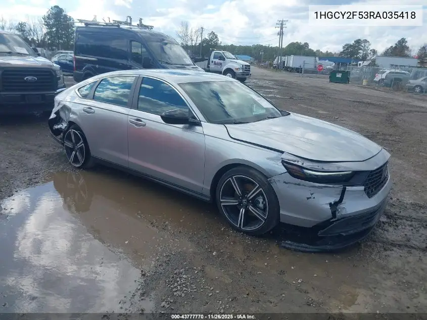 1HGCY2F53RA035418 2024 Honda Accord Hybrid Sport