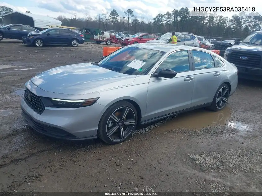 1HGCY2F53RA035418 2024 Honda Accord Hybrid Sport