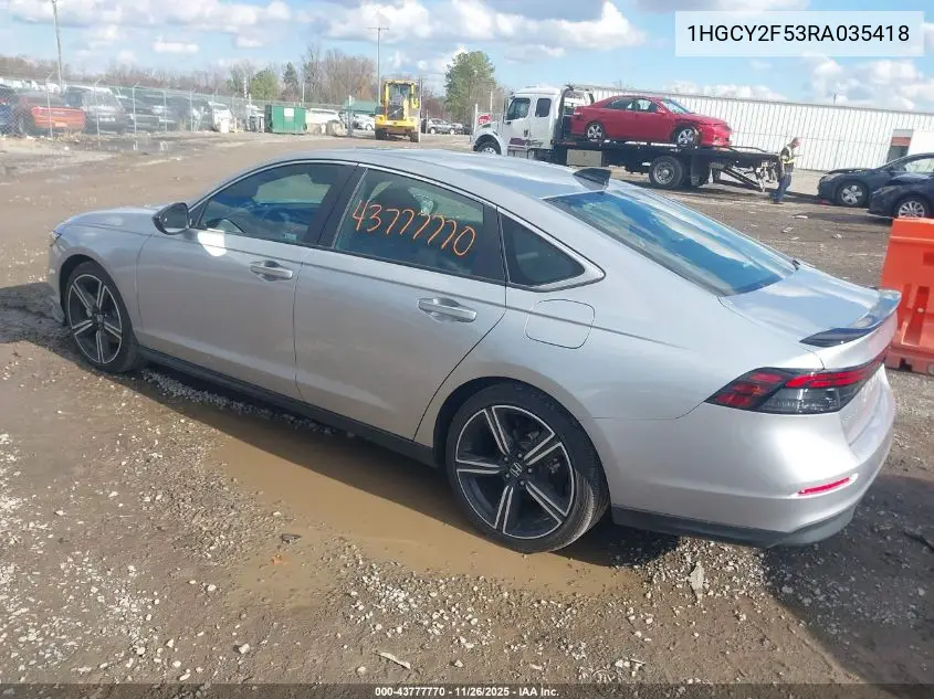 1HGCY2F53RA035418 2024 Honda Accord Hybrid Sport