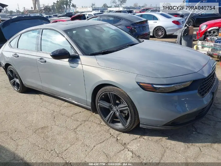 1HGCY2F79RA040754 2024 Honda Accord Hybrid Sport-L