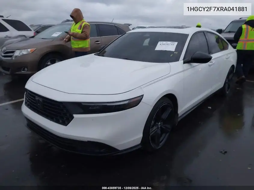 1HGCY2F7XRA041881 2024 Honda Accord Hybrid Sport-L