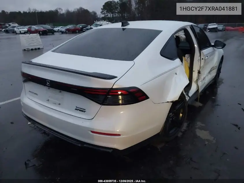 1HGCY2F7XRA041881 2024 Honda Accord Hybrid Sport-L