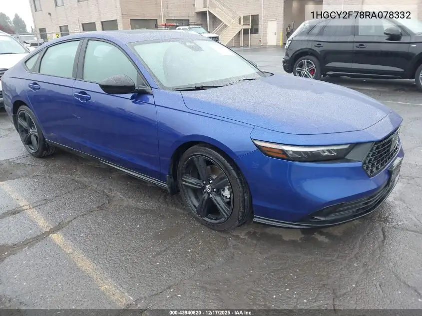 1HGCY2F78RA078332 2024 Honda Accord Hybrid Sport-L